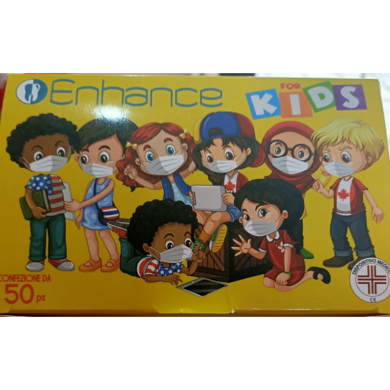 Pacchetti da 10 Mascherine colorate per bambini